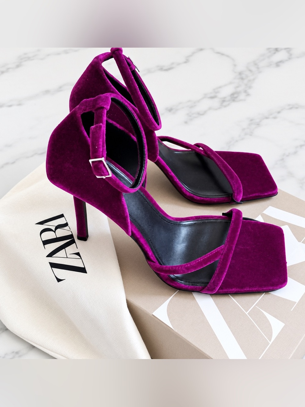 Zara Velvet Heels